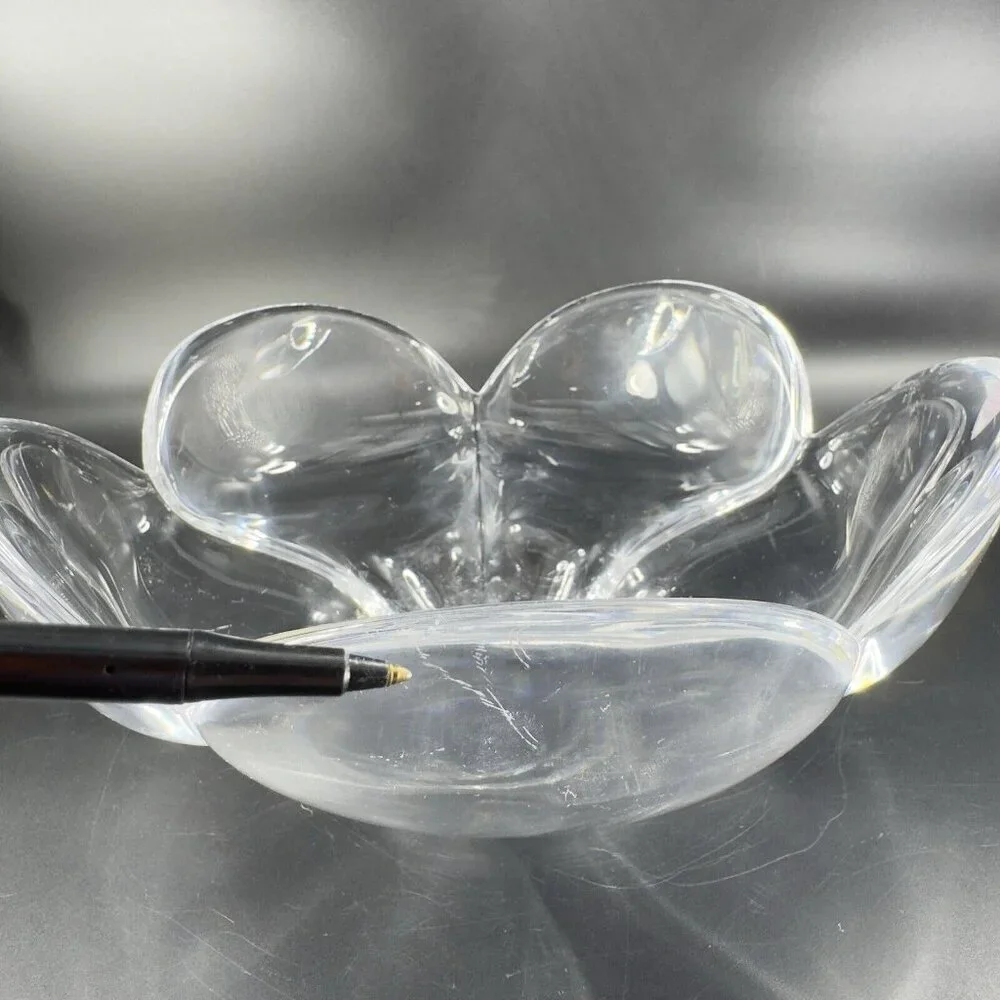Vintage Orrefors Clear Tulip Petal Flower Shaped Bowl Dish Centerpiece W Label‎